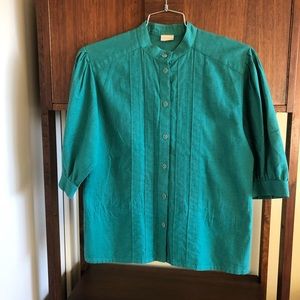 SOLD • puff sleeve linen blend Austrian blouse